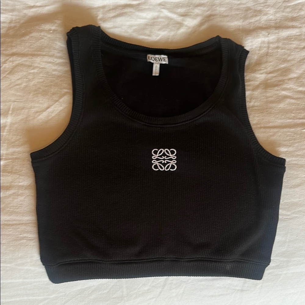 Loewe Black Sleeveless Crop Tank Top